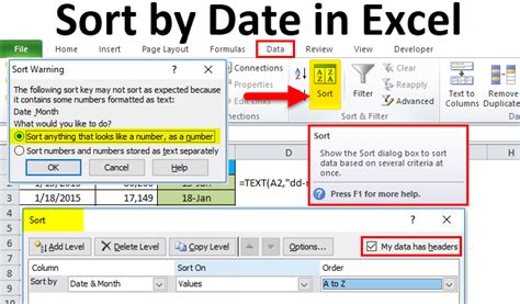 sortdating|How to Sort by Date in Excel (Single Column